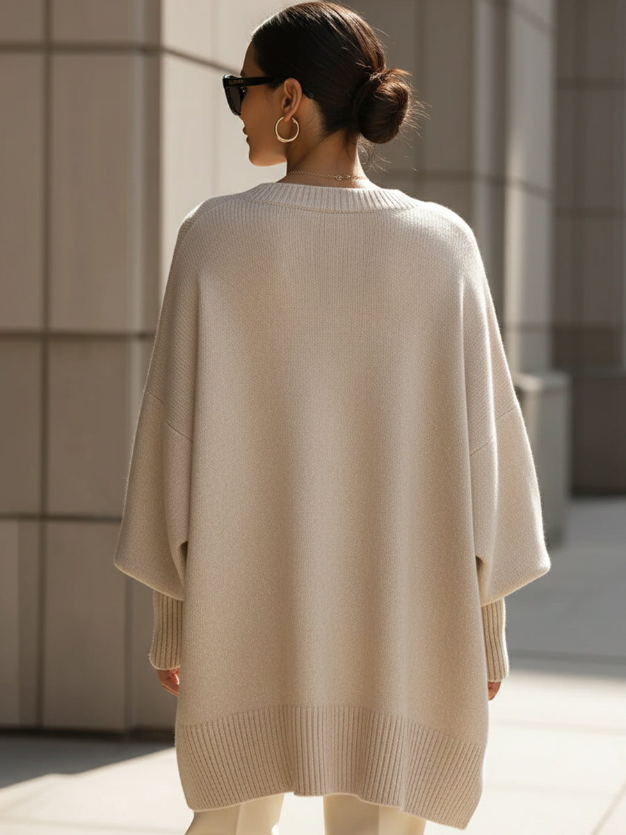 Clarisse | Pull Ample Drapé a Collo Largo