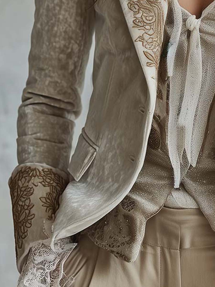 Constance | Blazer Ivorio Ricamato Tailleur