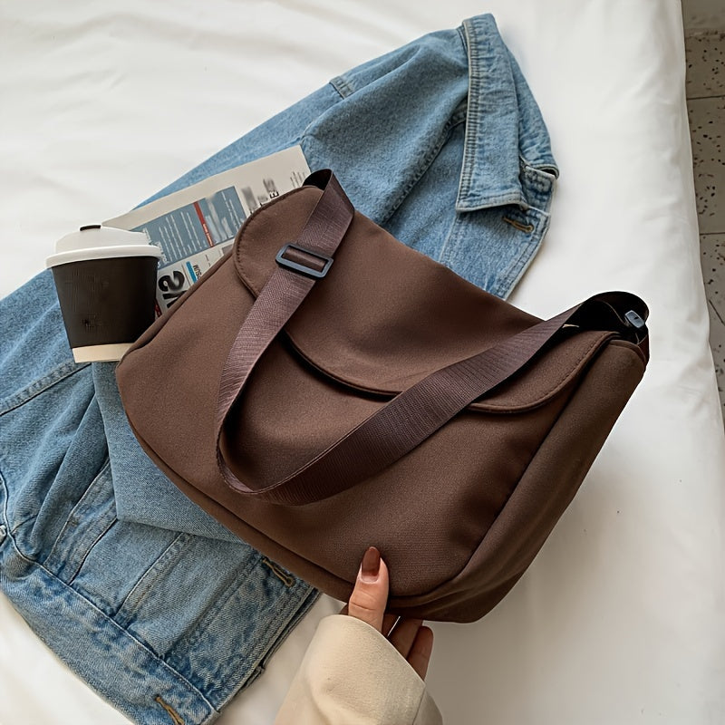 Valentina | Borsa a Tracolla in Nylon con Bottone Magnetico