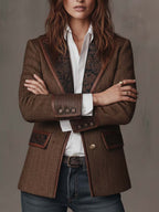 Gisèle | Blazer con Inserti a Zigzag Stampati