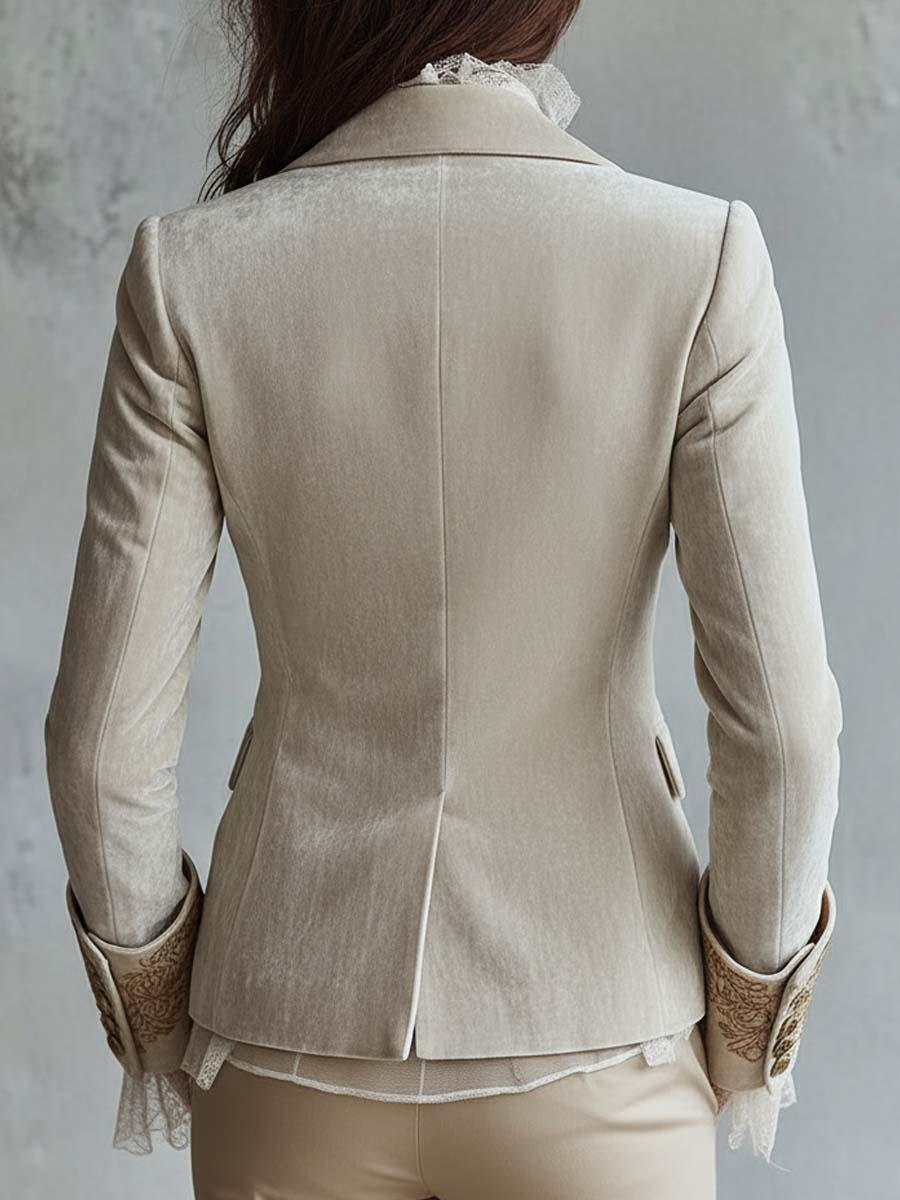 Constance | Blazer Ivorio Ricamato Tailleur