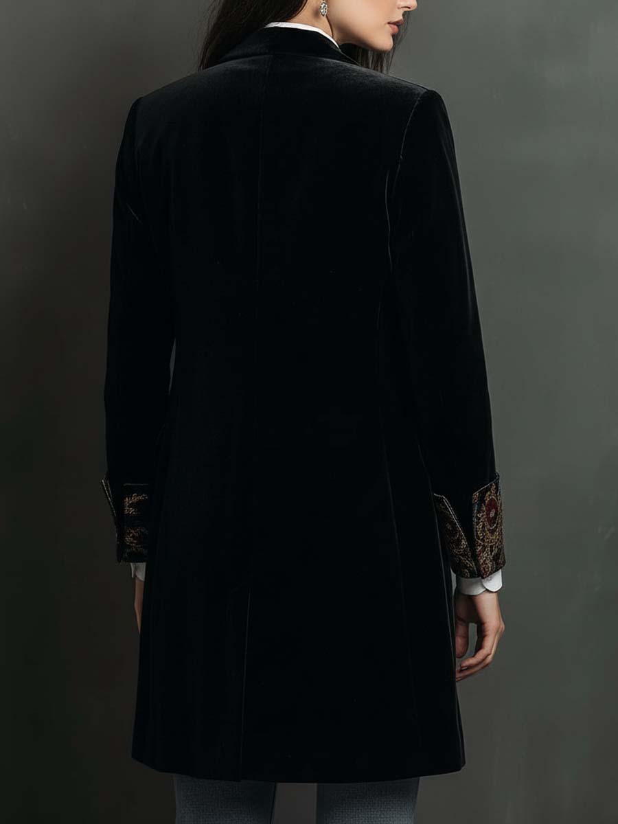 Léontine | Blazer Ajustato Stampato Barocco Nero