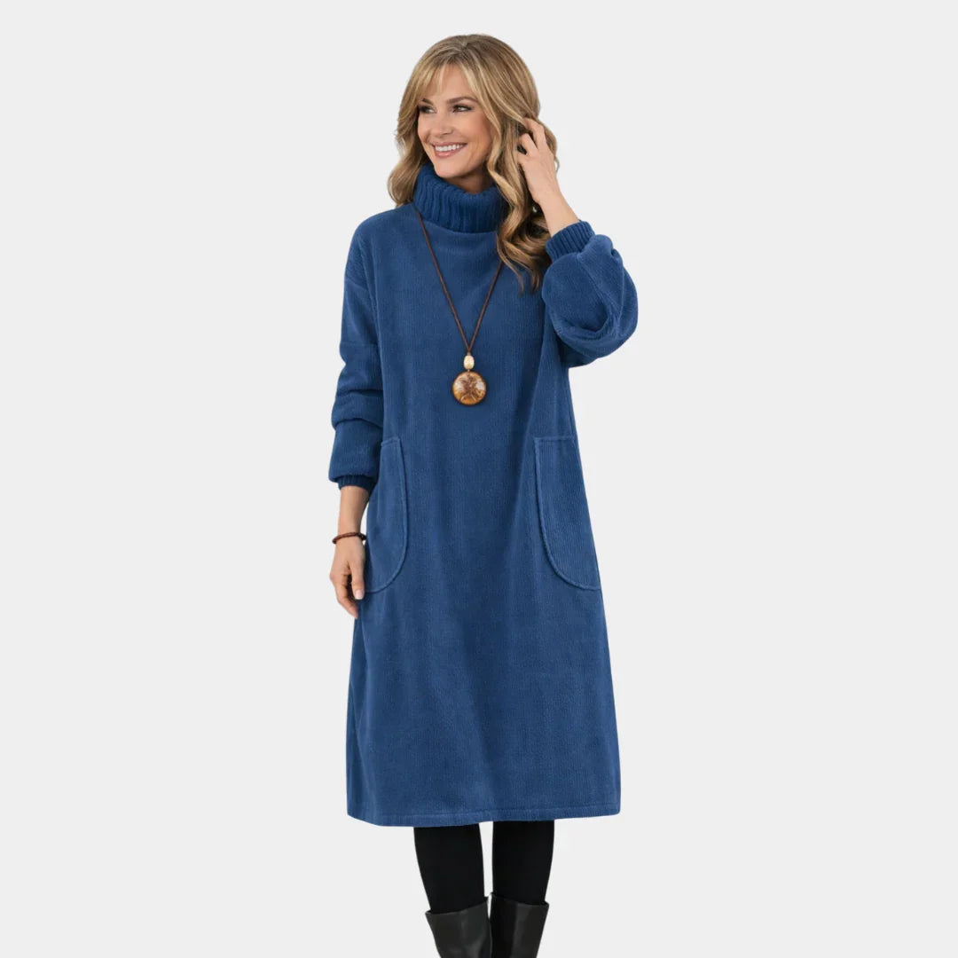 Sofia | Abito midi in maglia elegante con colletto alto