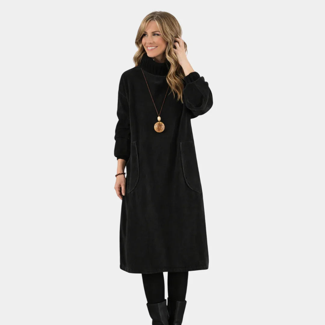 Sofia | Abito midi in maglia elegante con colletto alto