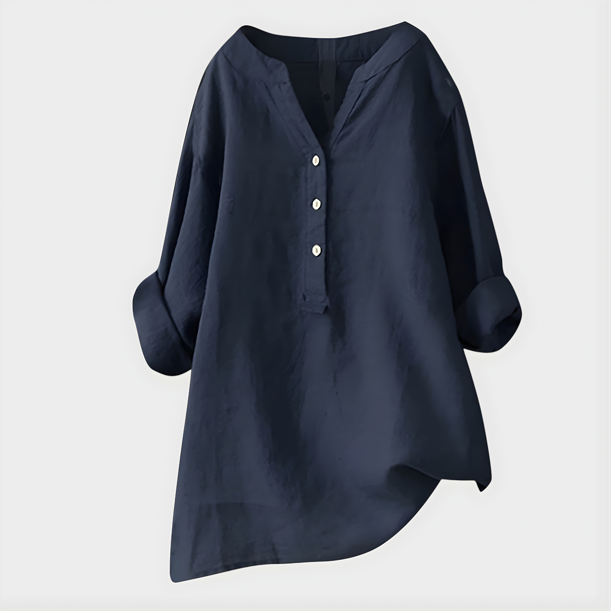 Chiara | Blusa Elegante in Cotone-Lino con Scollo a V