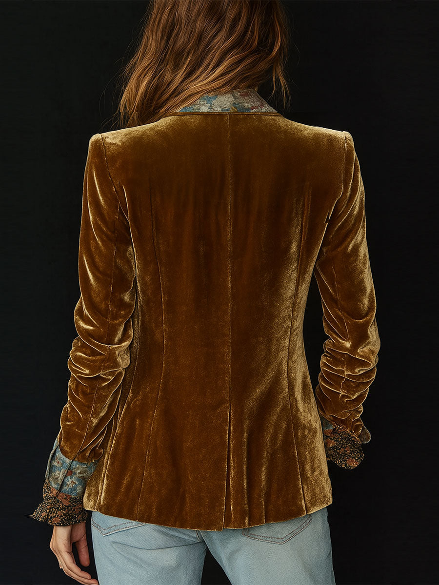 Marcelline | Blazer Patchwork Stampato Fiori Vintage
