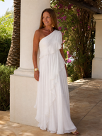 Talia | Abito Maxi con Balze a Cascata