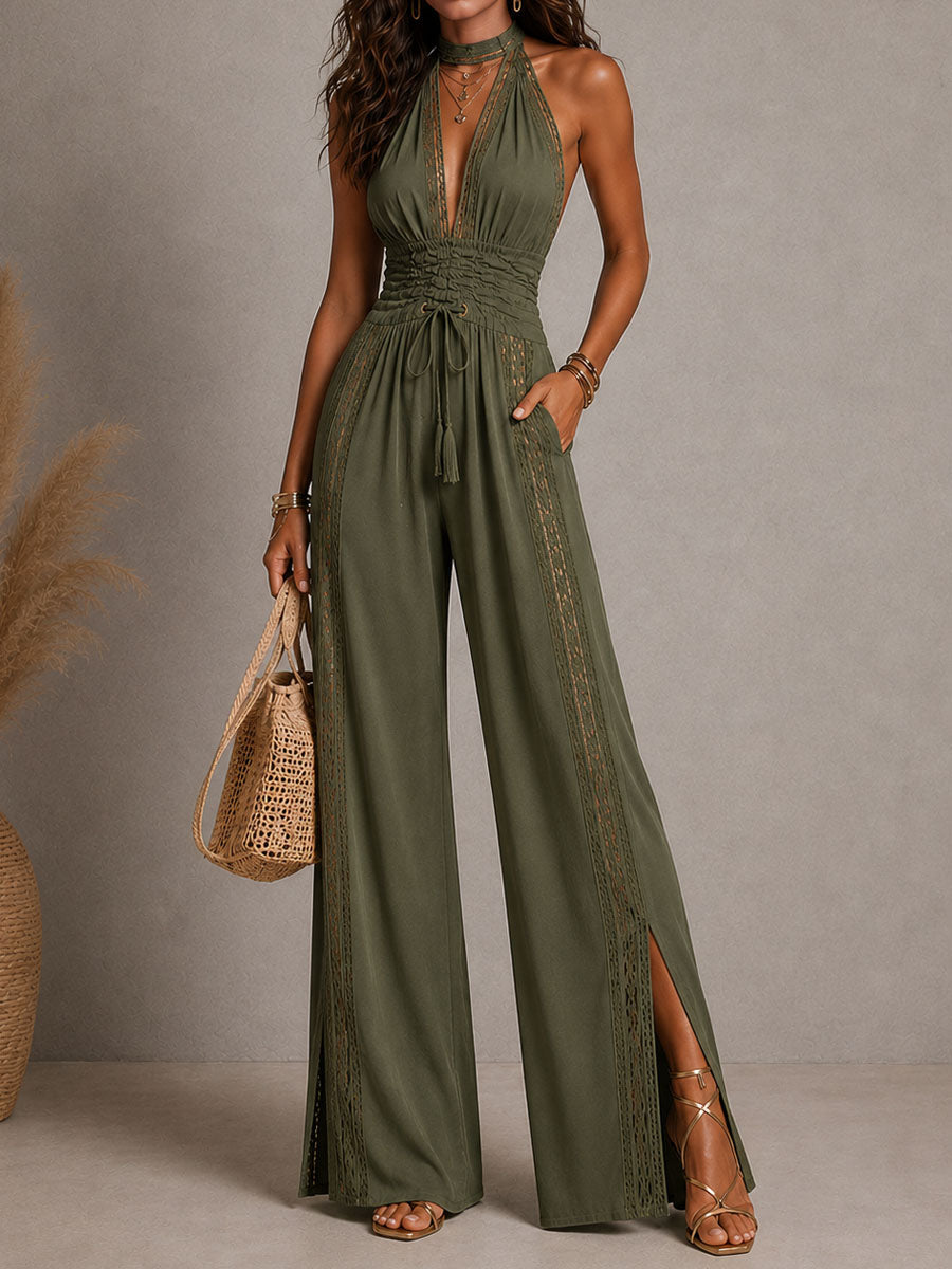 Luisa | Tuta Boho in Pizzo Gamba Larga