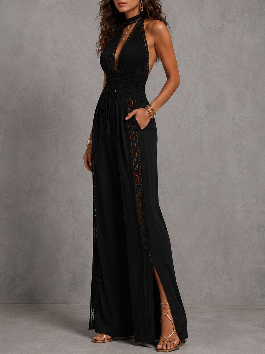 Luisa | Tuta Boho in Pizzo Gamba Larga
