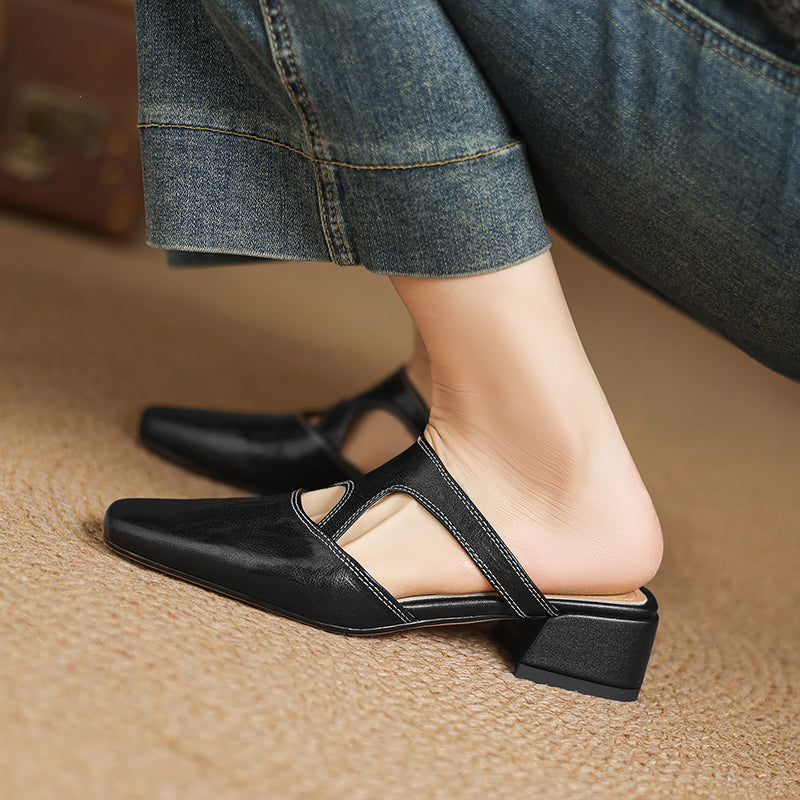 Wynne | Eleganti Mules con Tacco a Blocco