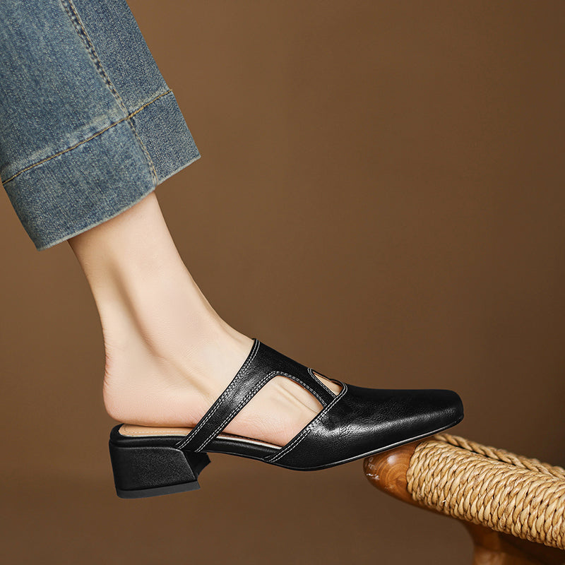 Wynne | Eleganti Mules con Tacco a Blocco
