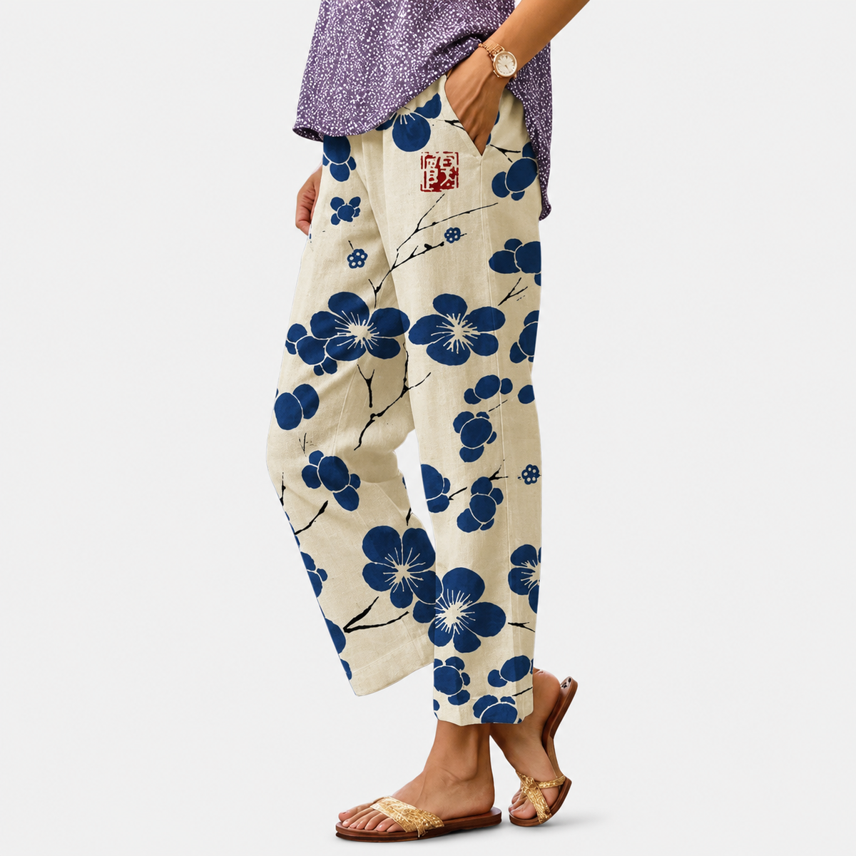 Pantaloni Donna con Vita Elasticizzata