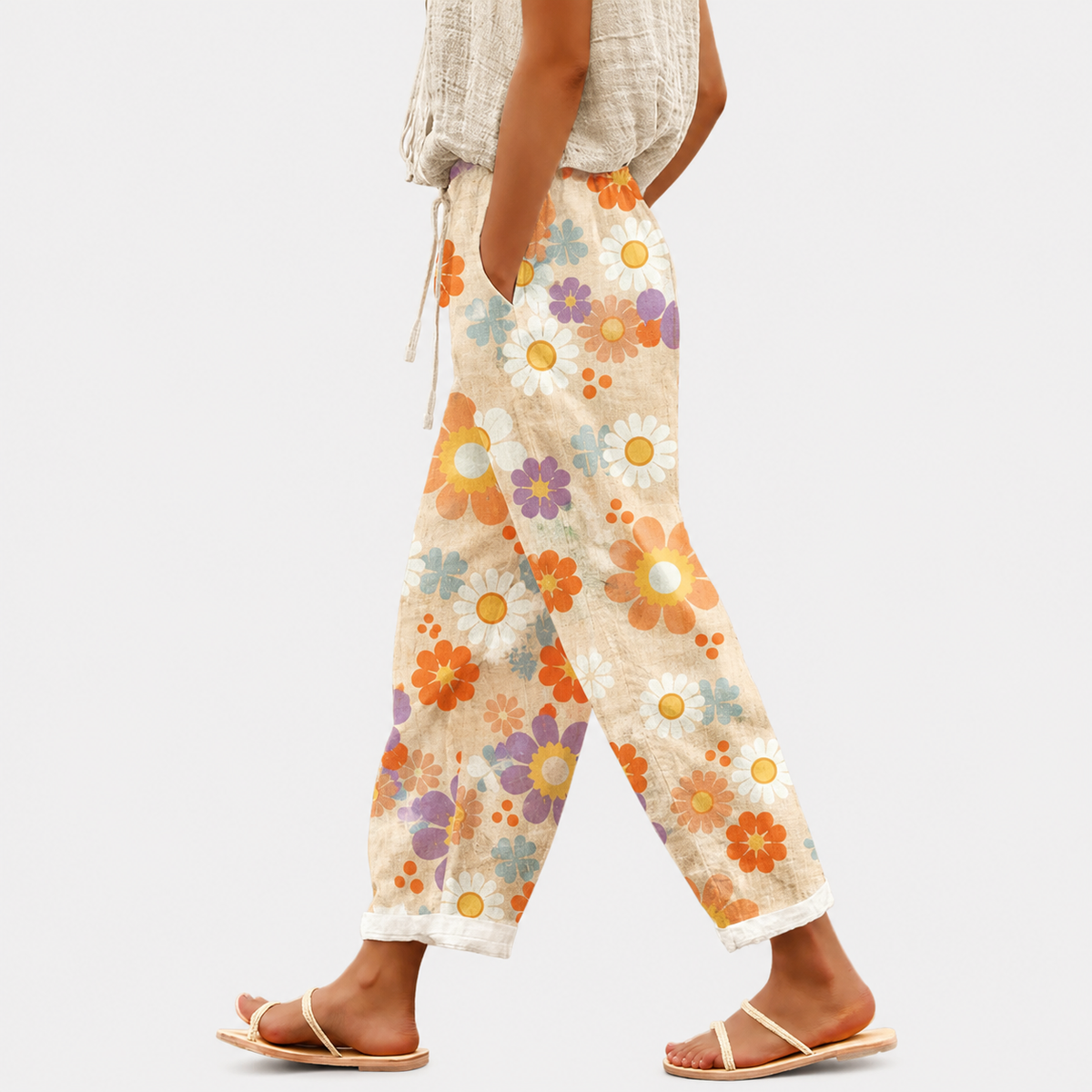 Pantaloni Stampati Floreali per Donne