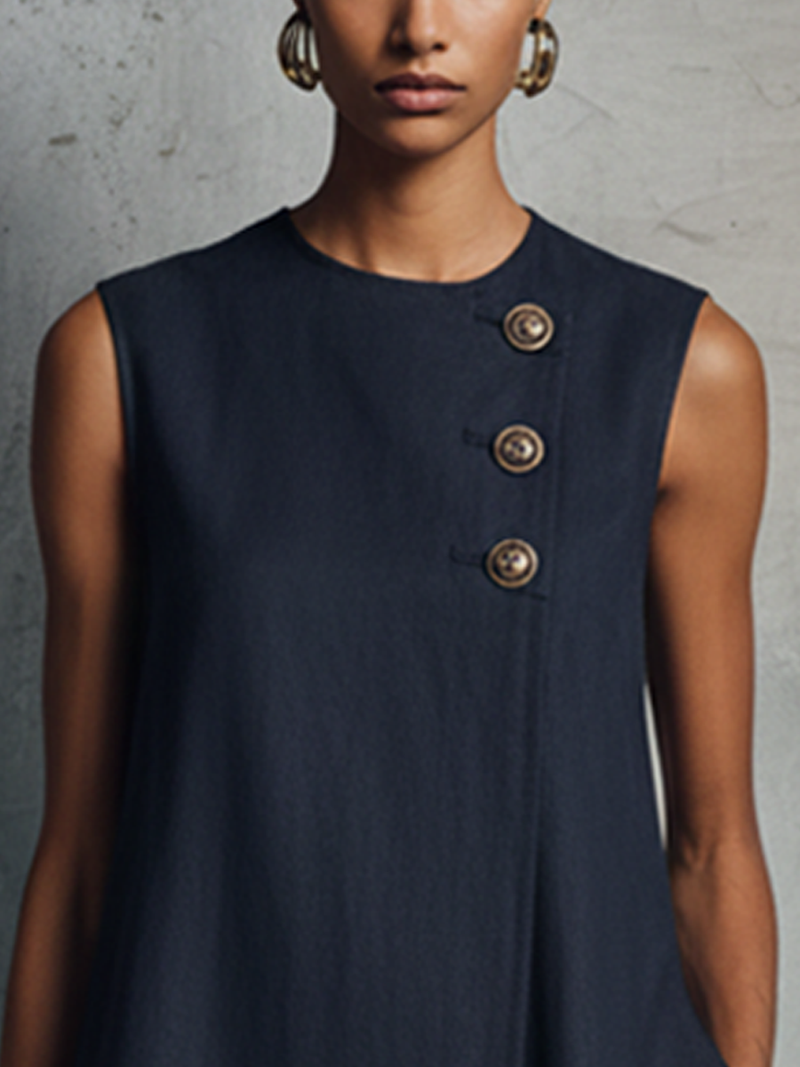 Chiara | Minivestito Asimmetrico con Bottoni