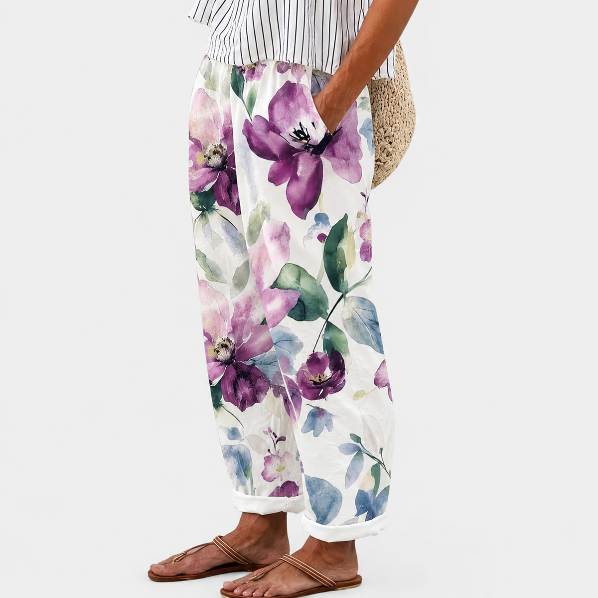 Pantaloni Confort Lavanda Épanouie