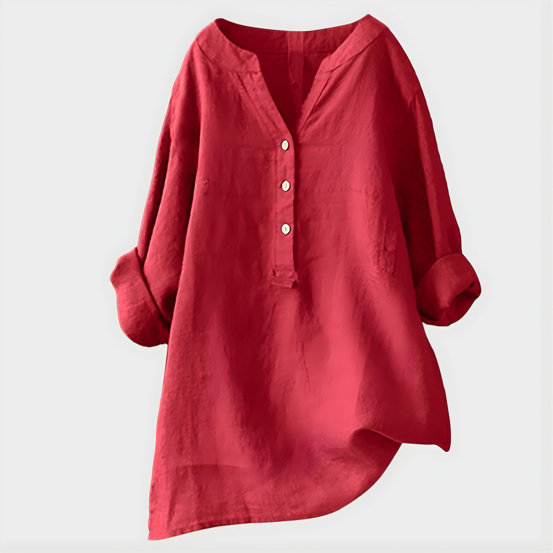 Chiara | Blusa Elegante in Cotone-Lino con Scollo a V