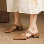 Wynne | Eleganti Mules con Tacco a Blocco