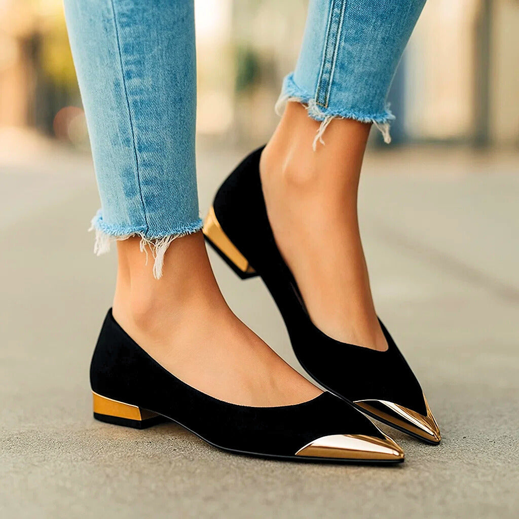 Aveline | Ballerine con Punta Dorata