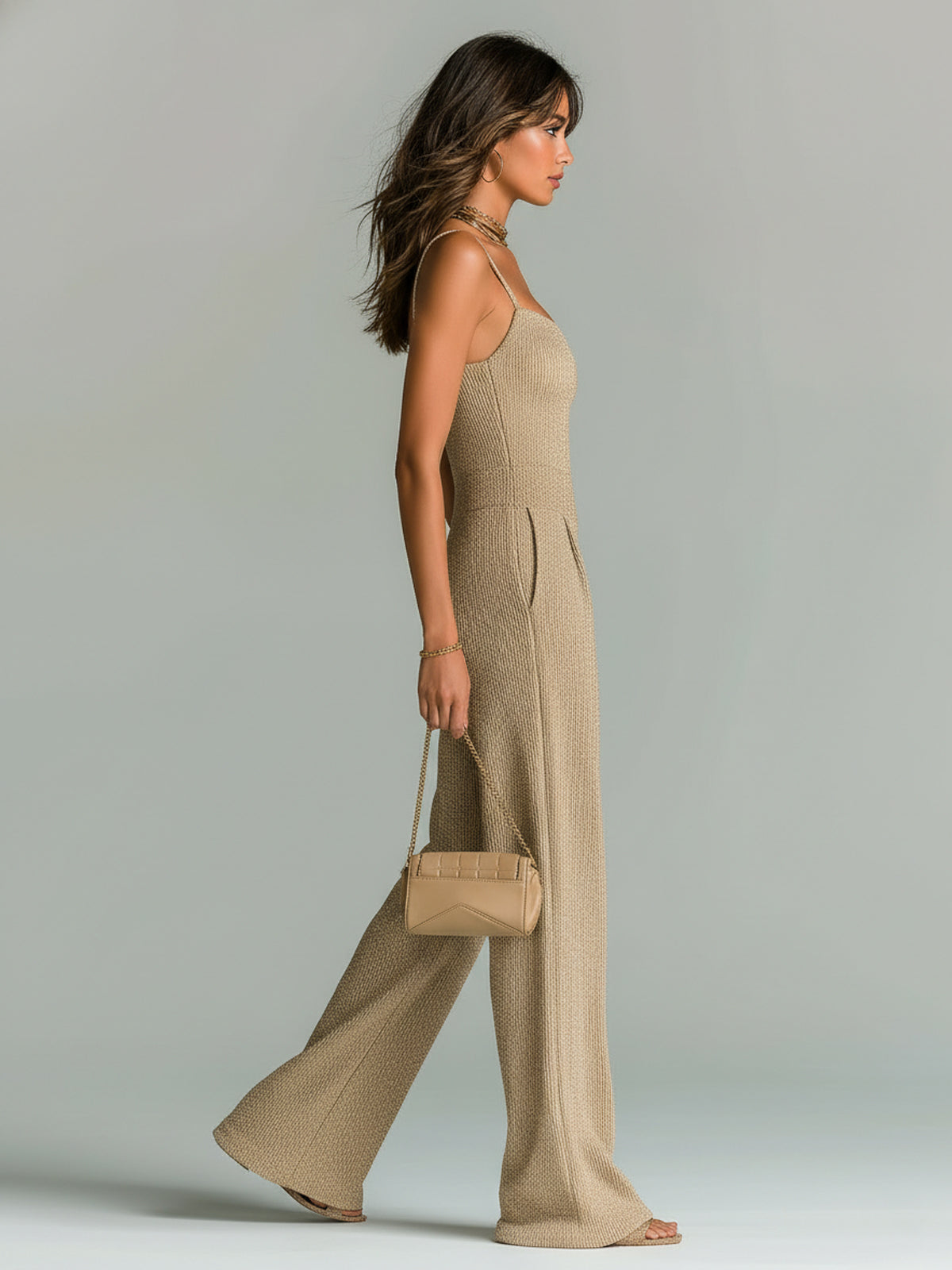 Roberta | Tuta Elegante Senza Maniche Gamba Larga