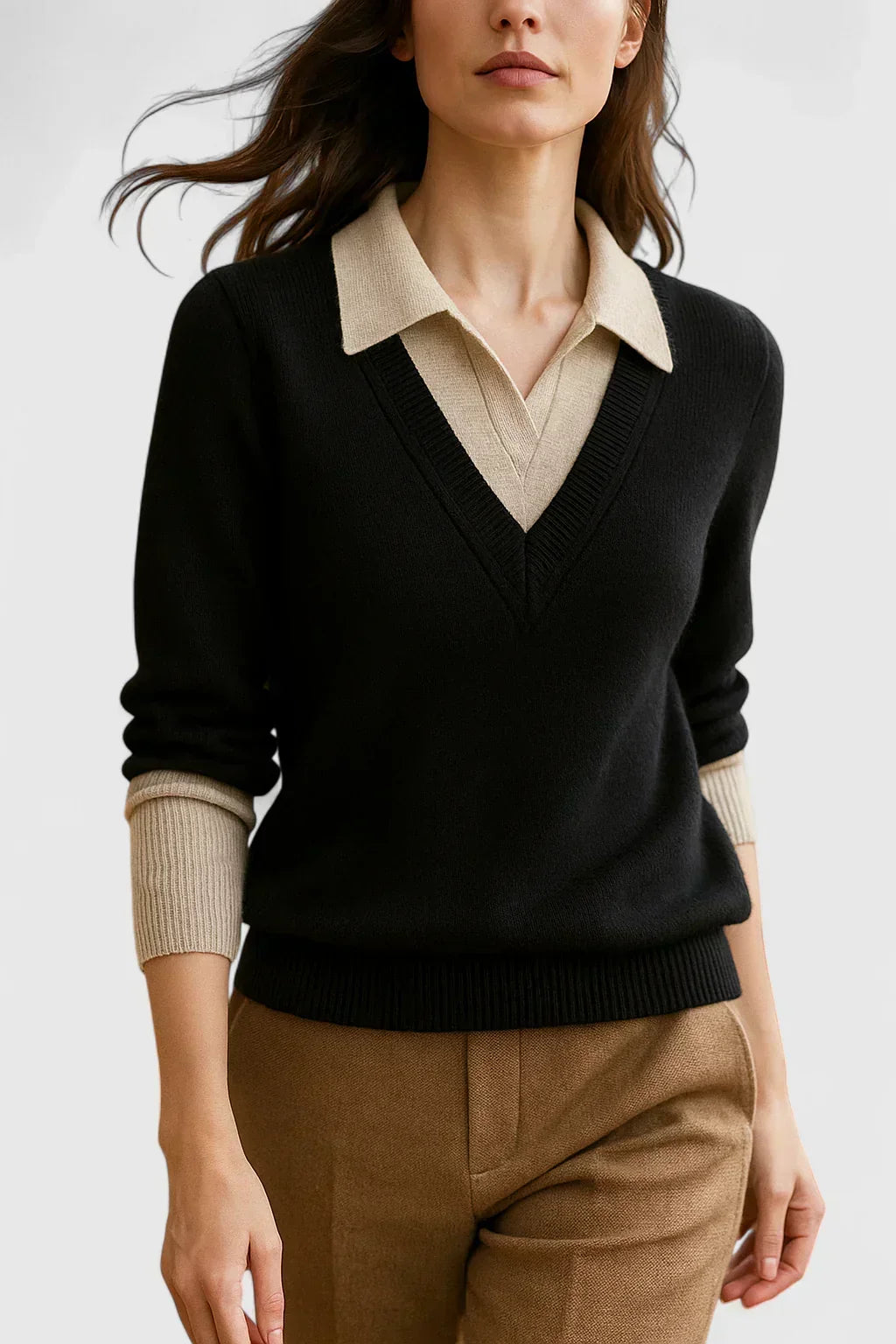 Pauline | Maglione con colletto a V