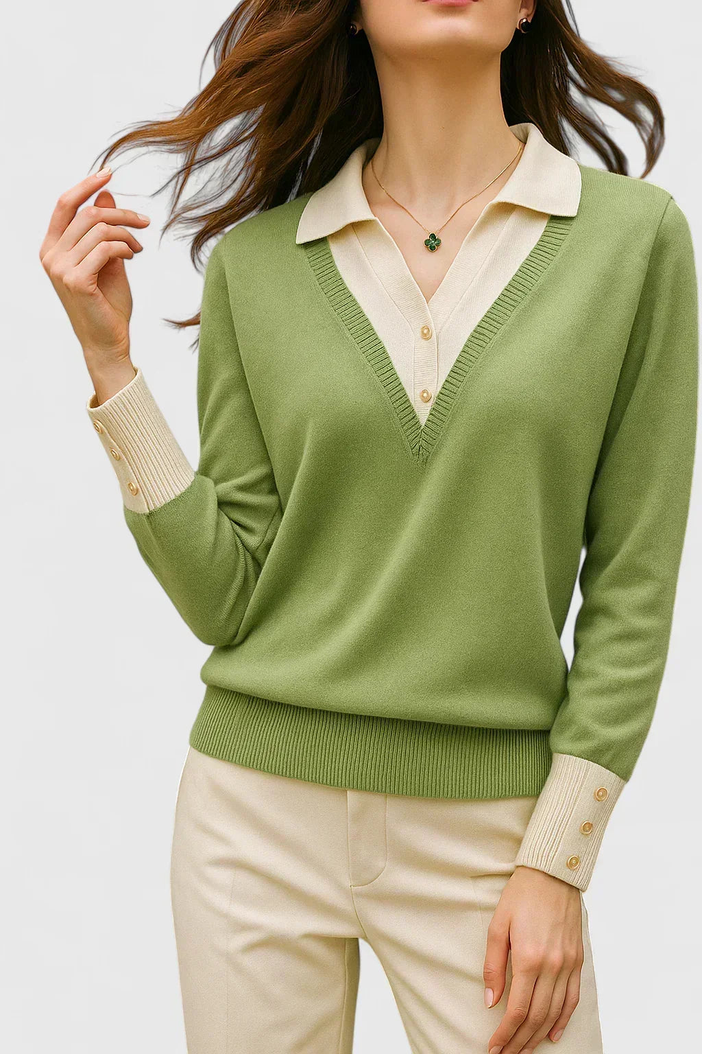 Pauline | Maglione con colletto a V