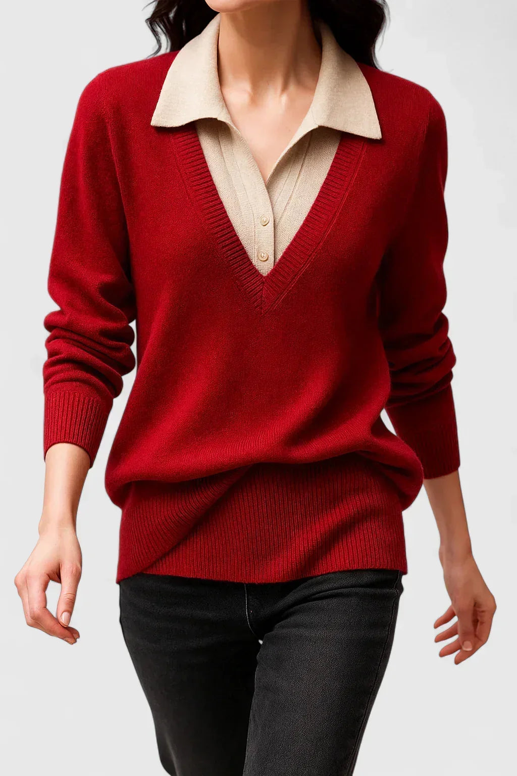 Pauline | Maglione con colletto a V
