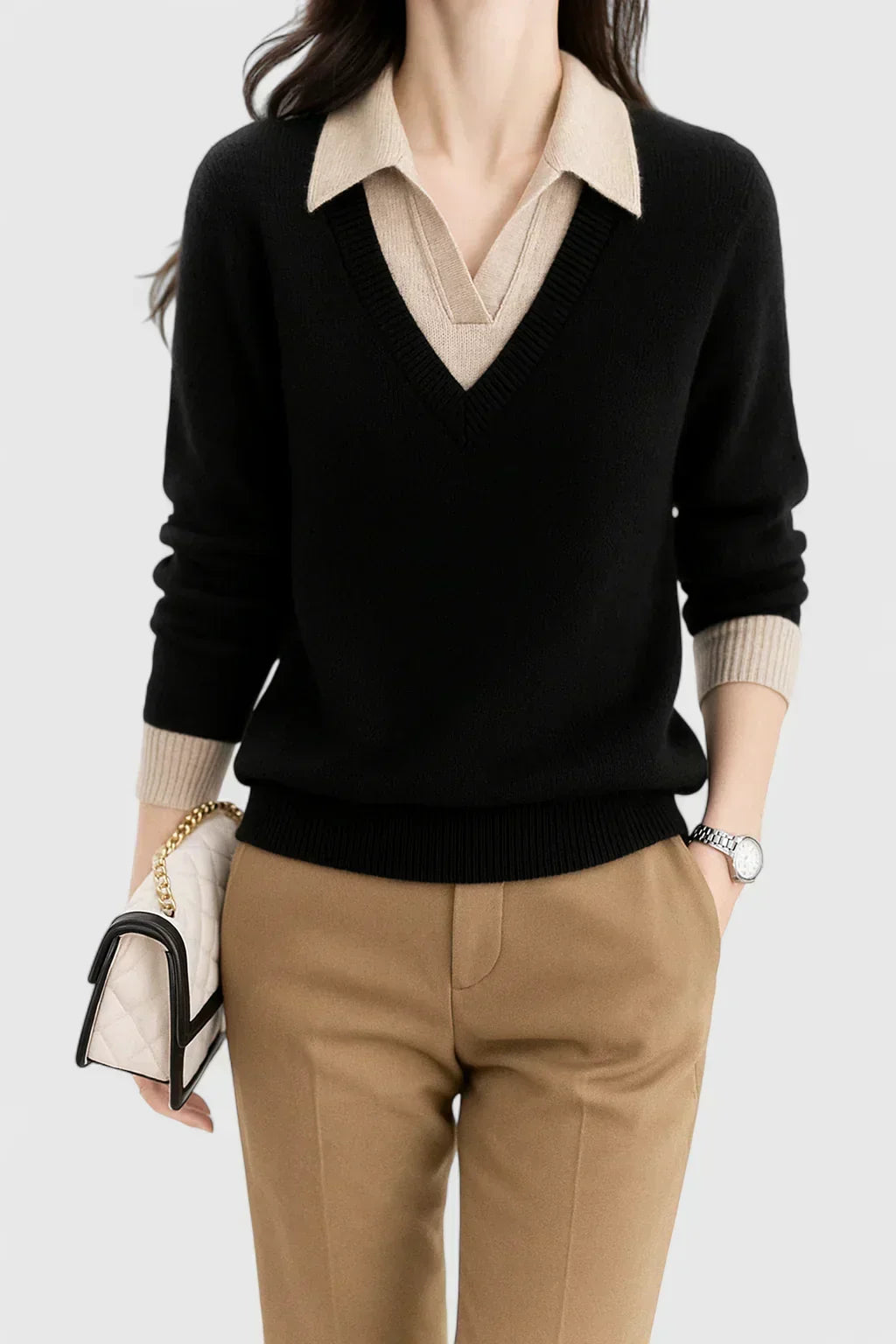 Pauline | Maglione con colletto a V