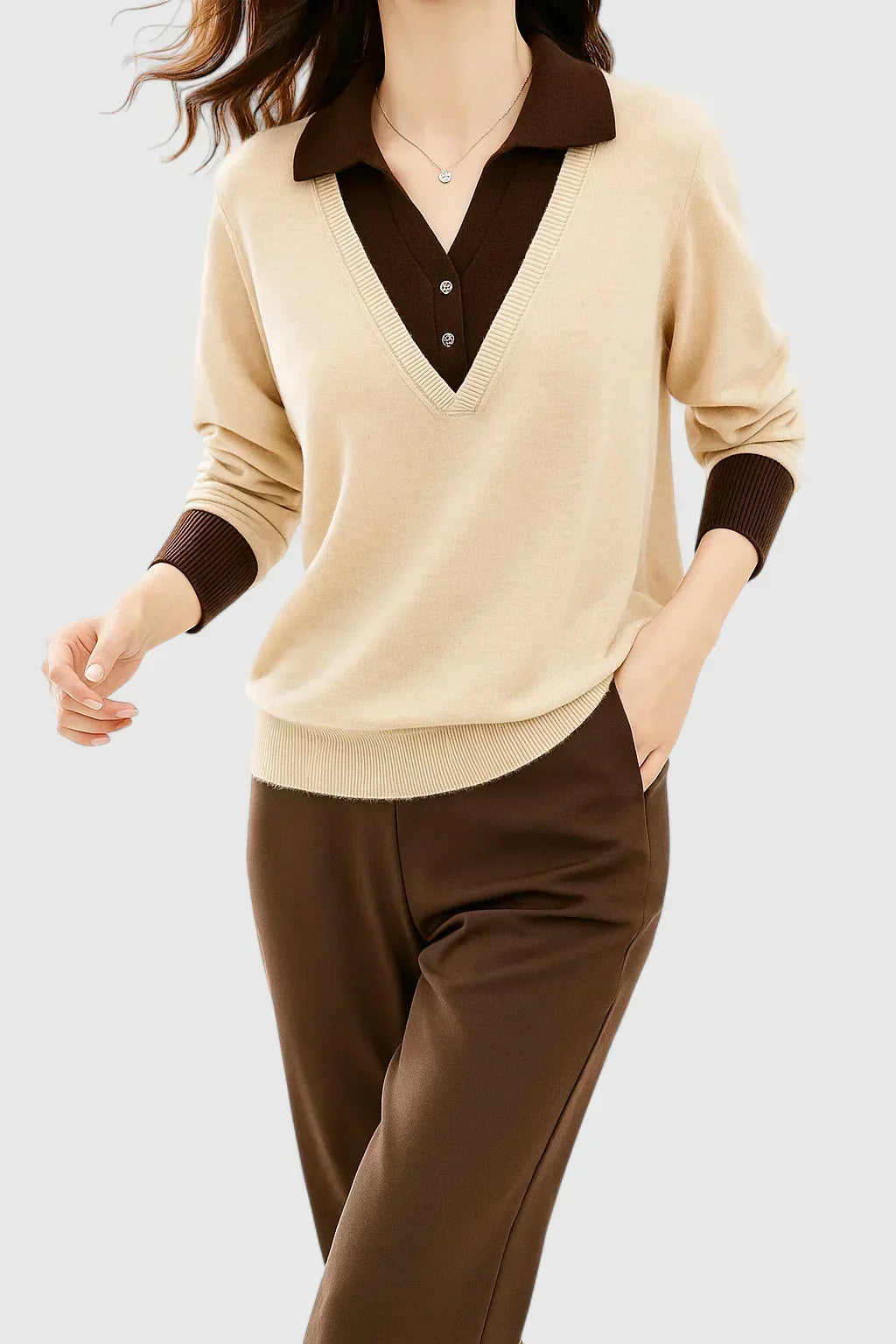 Pauline | Maglione con colletto a V