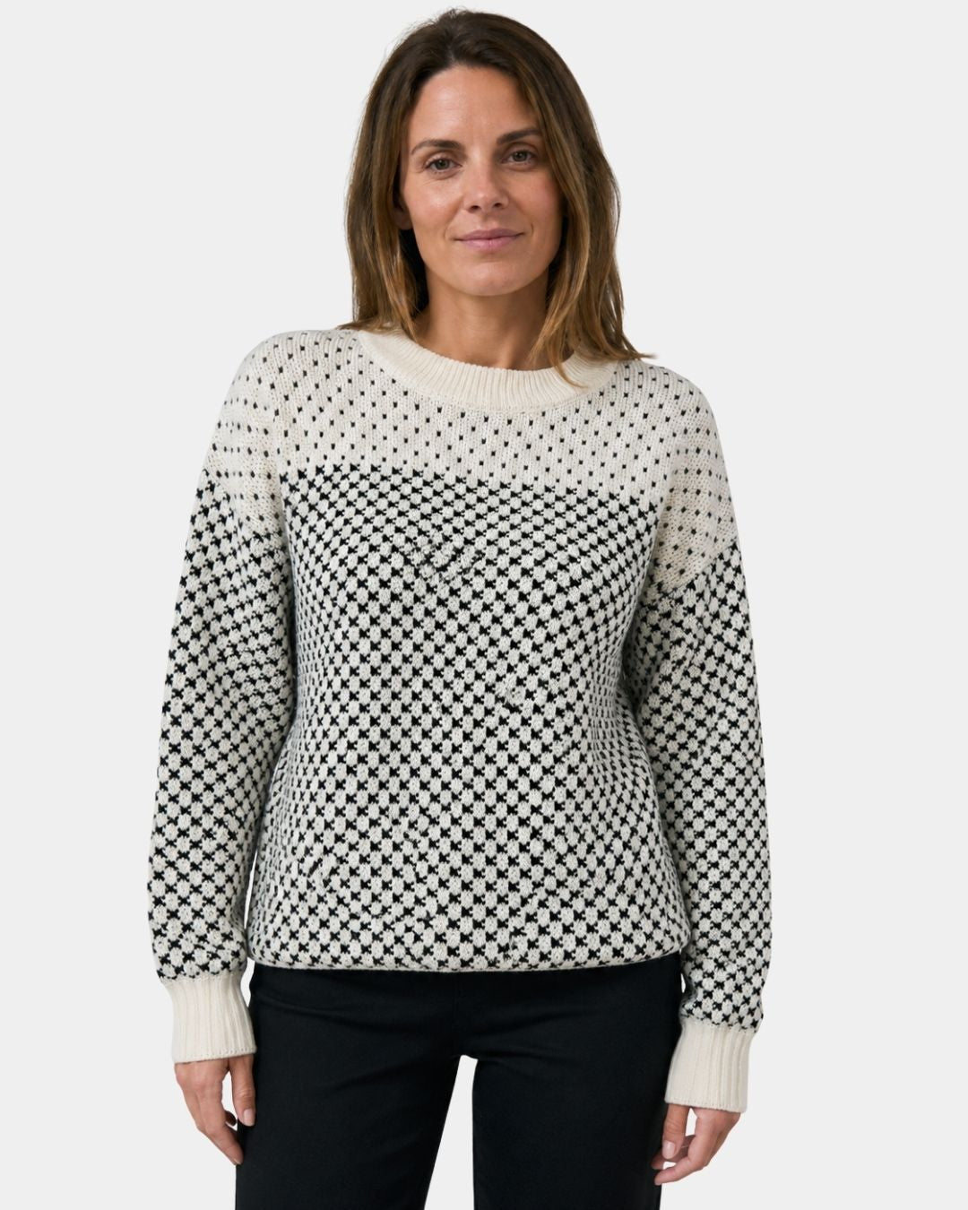 Rachael | Maglione a Collo Girocollo in Blocchi di Colore