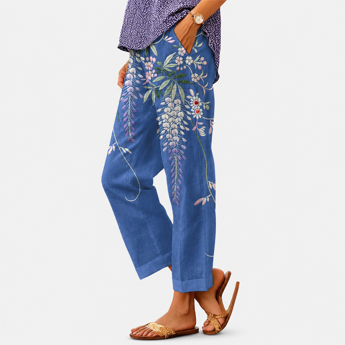 Pantaloni Vintage Stampati per Donne