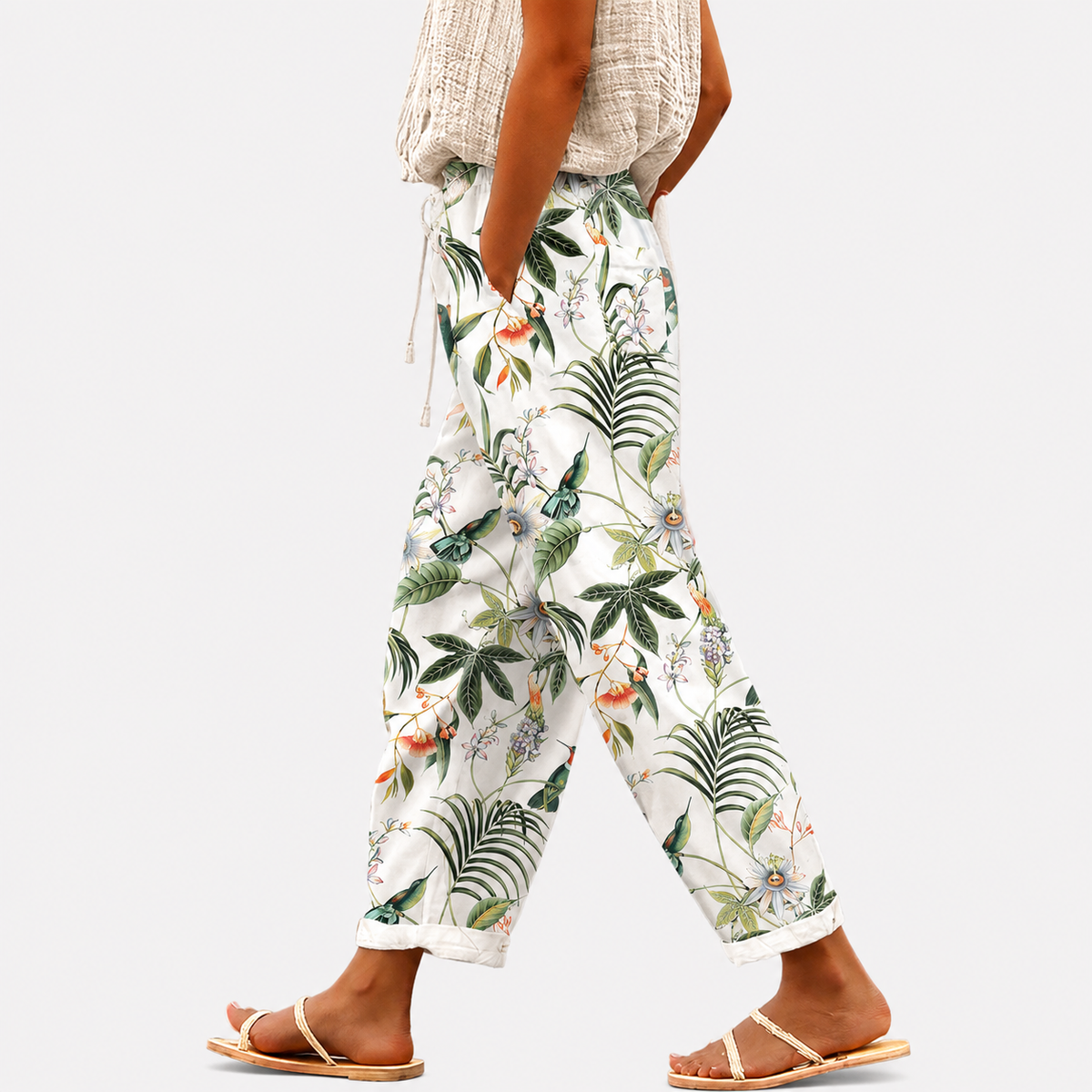 Pantaloni con cordino per donne