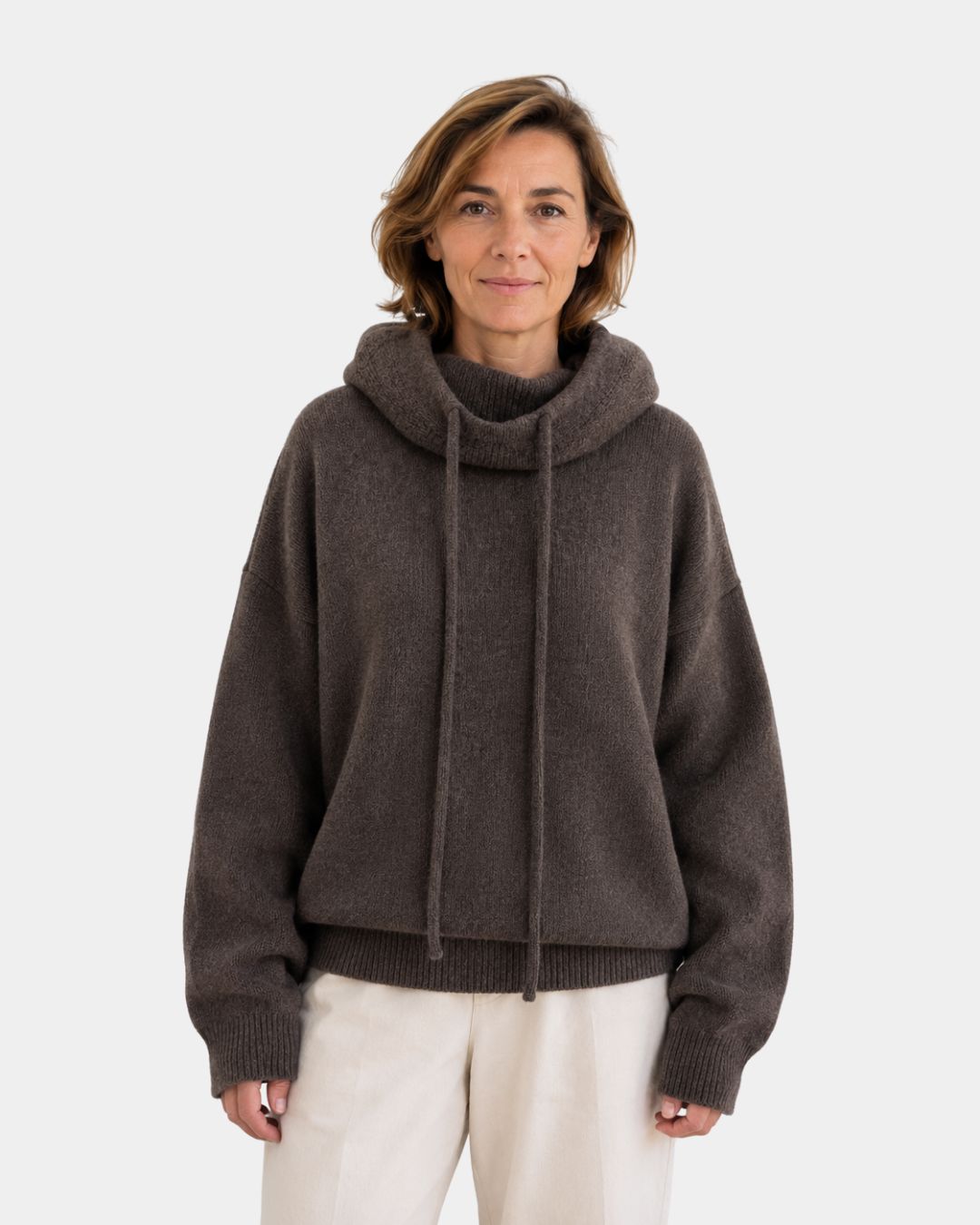 Marie | Maglione Morbido con Collo Alto e Cappuccio