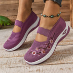 Aurore | Baskets en maille avec broderie florale