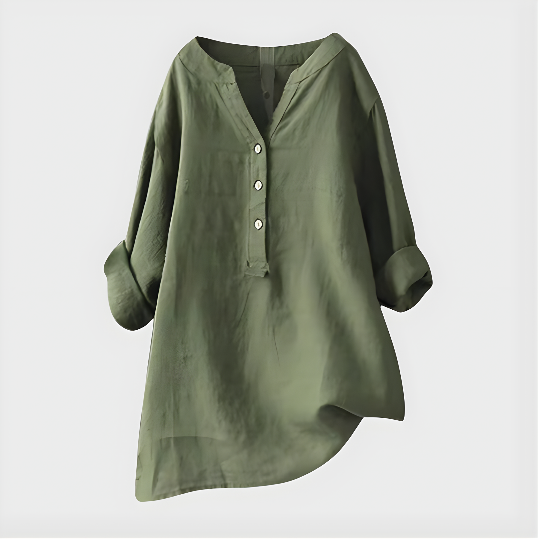 Chiara | Blusa Elegante in Cotone-Lino con Scollo a V