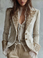 Constance | Blazer Ivorio Ricamato Tailleur
