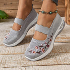 Aurore | Baskets en maille avec broderie florale