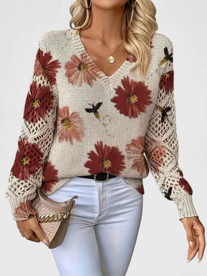 Bronwen | Maglione Floreale a Rete