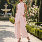 Valentina | Tuta Elegante con Top Drappeggiato a Collo Alto