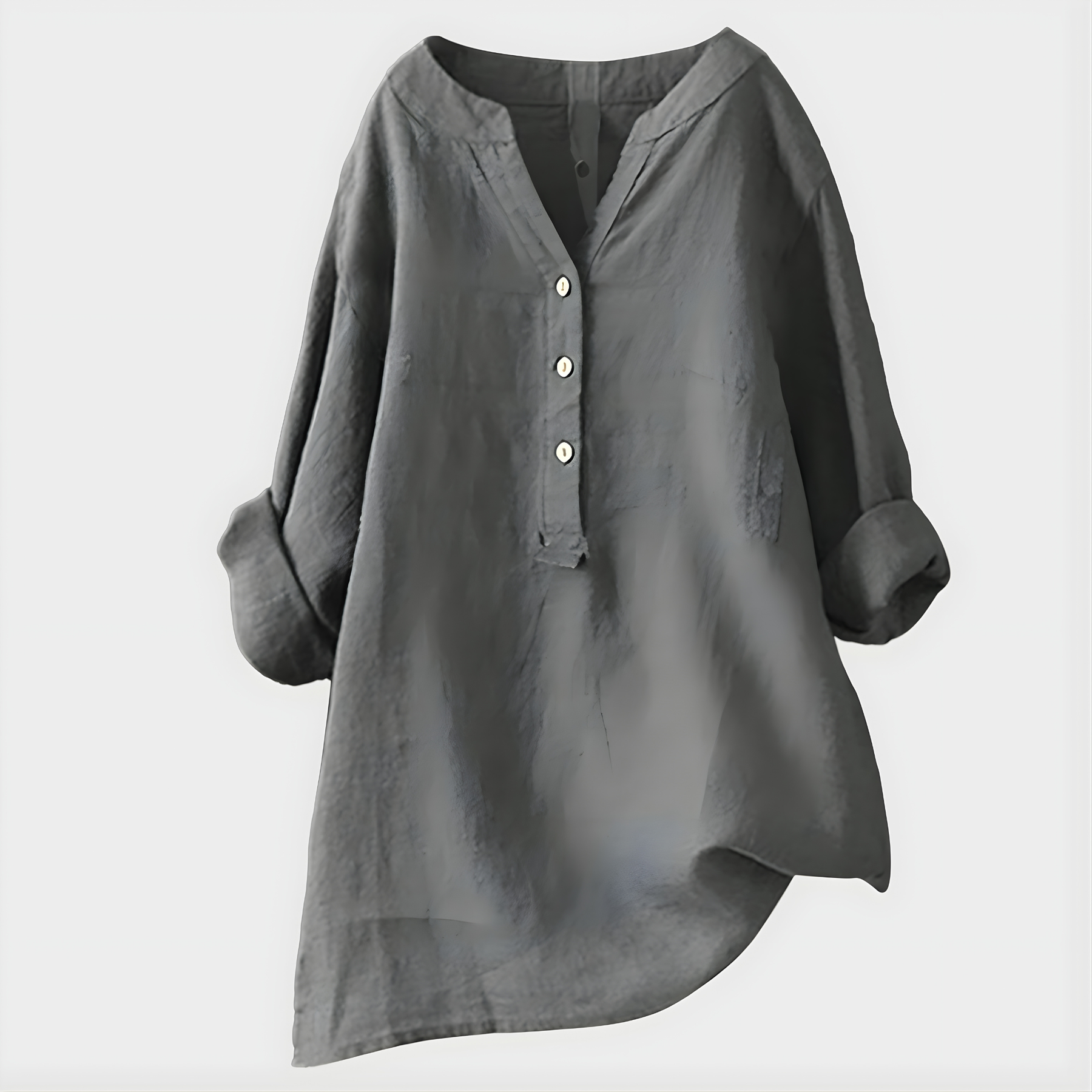 Chiara | Blusa Elegante in Cotone-Lino con Scollo a V
