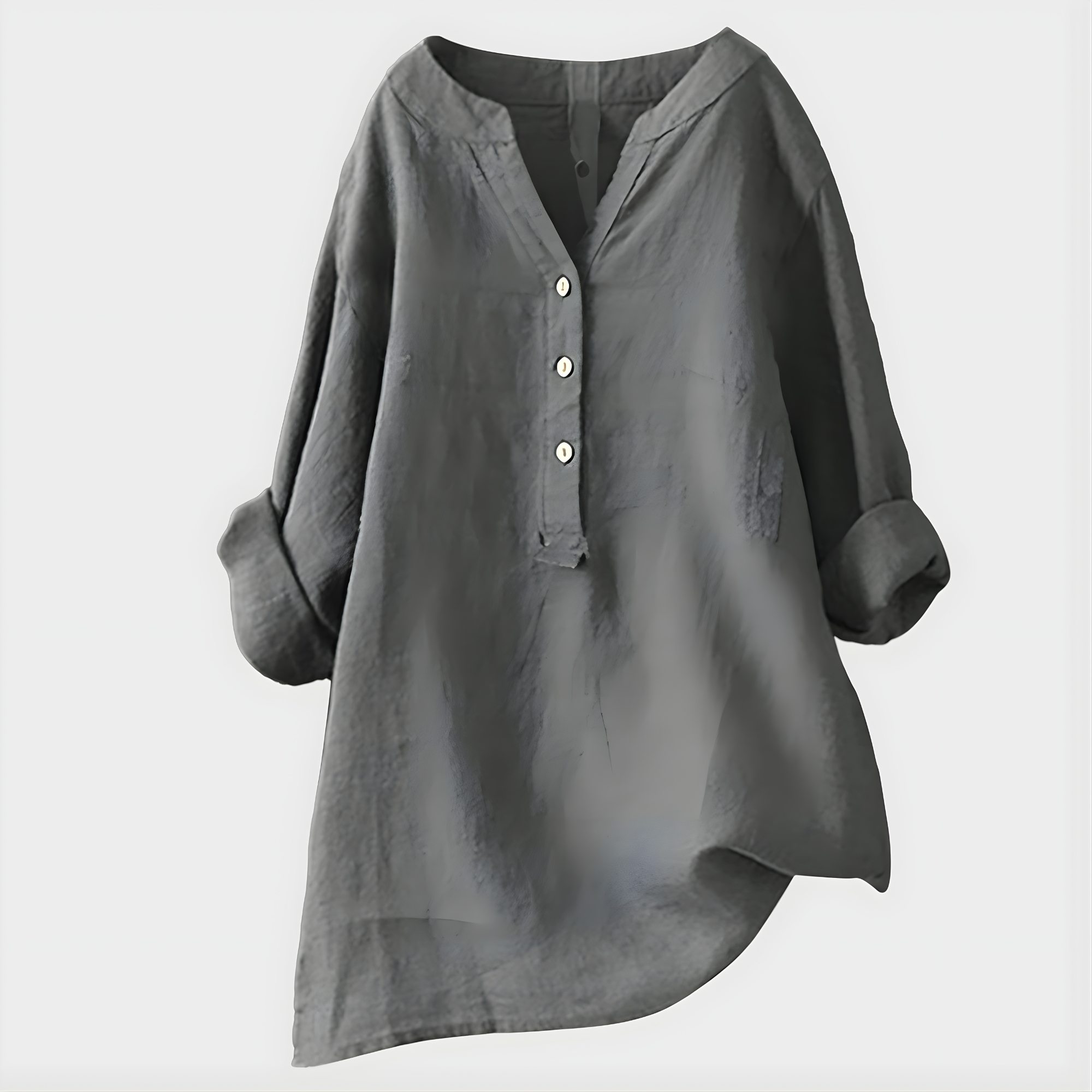 Chiara | Blusa Elegante in Cotone-Lino con Scollo a V