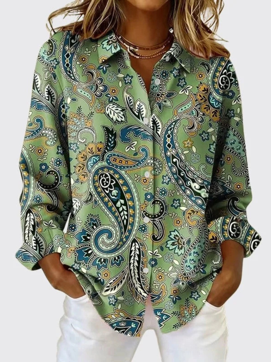 Rosanna | Camicia a Bottoni con Stampa Paisley