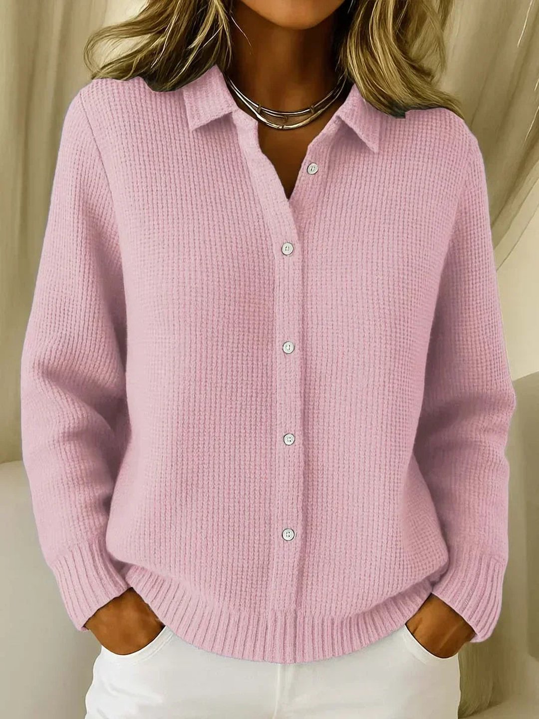 Alana | Cardigan con Bottoni in Maglia Testurizzata