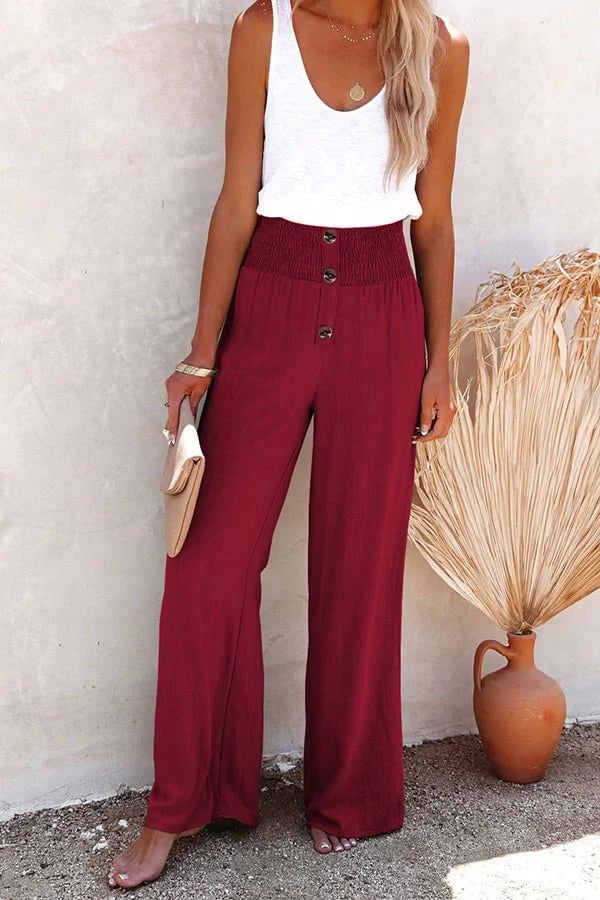 Riana - Pantalone Relax Vita Alta