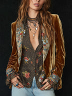 Marcelline | Blazer Patchwork Stampato Fiori Vintage