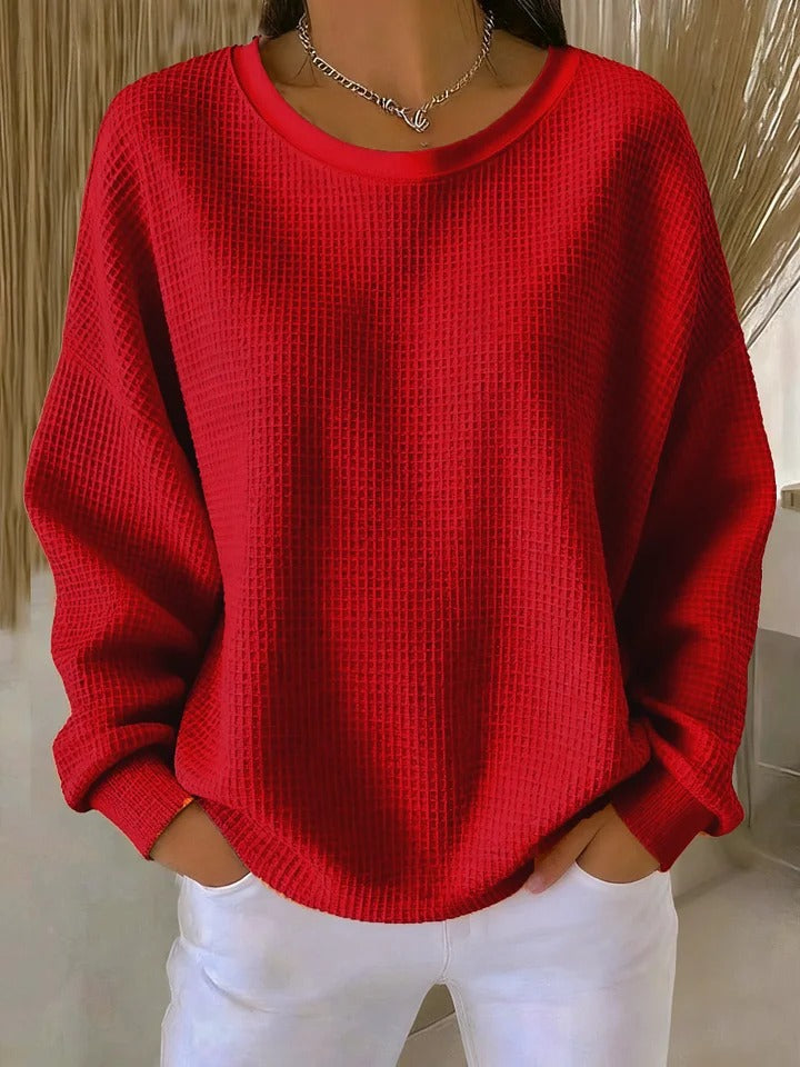 Cecilia | Maglione Relaxed in Tessuto Waffle