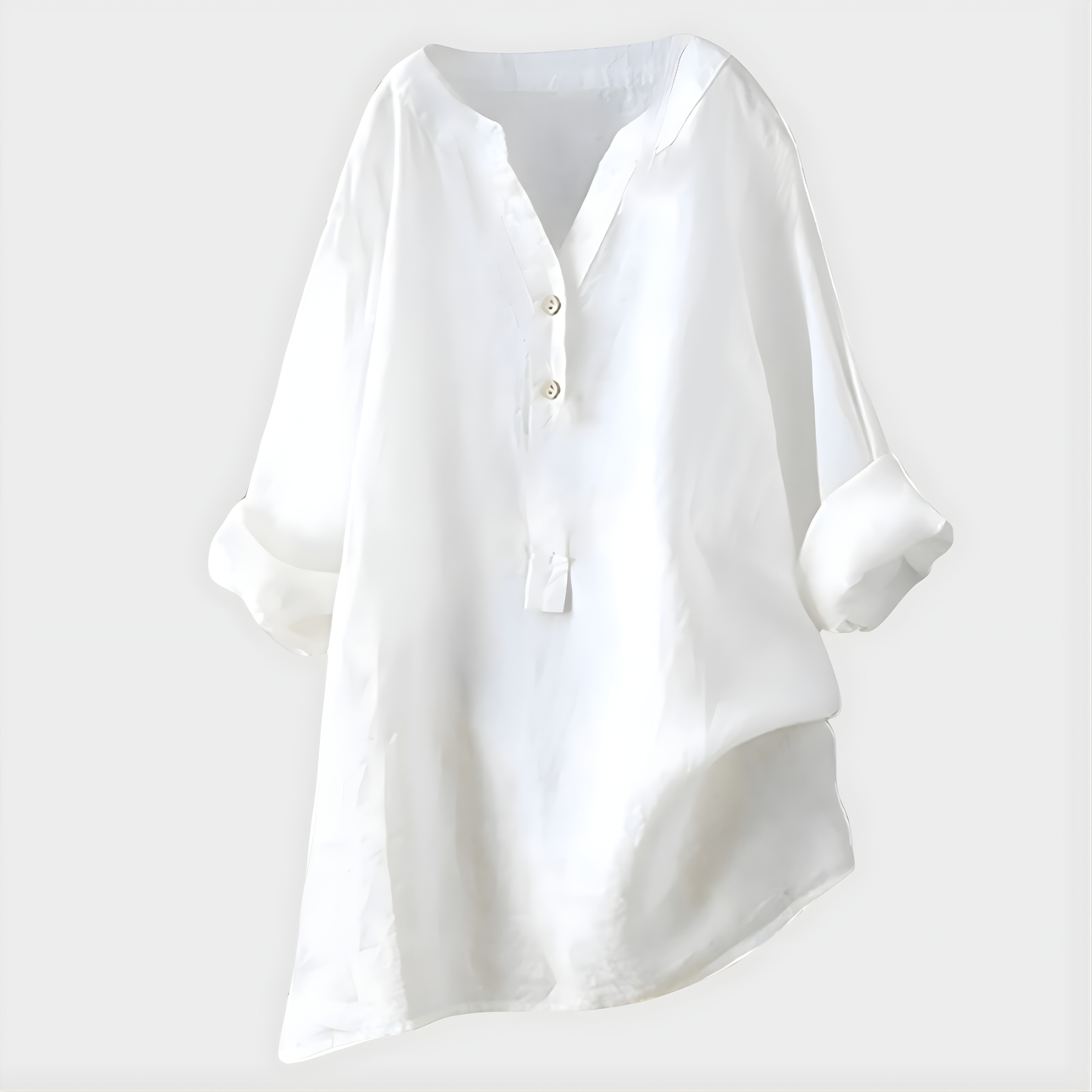 Chiara | Blusa Elegante in Cotone-Lino con Scollo a V