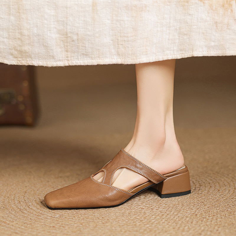 Wynne | Eleganti Mules con Tacco a Blocco