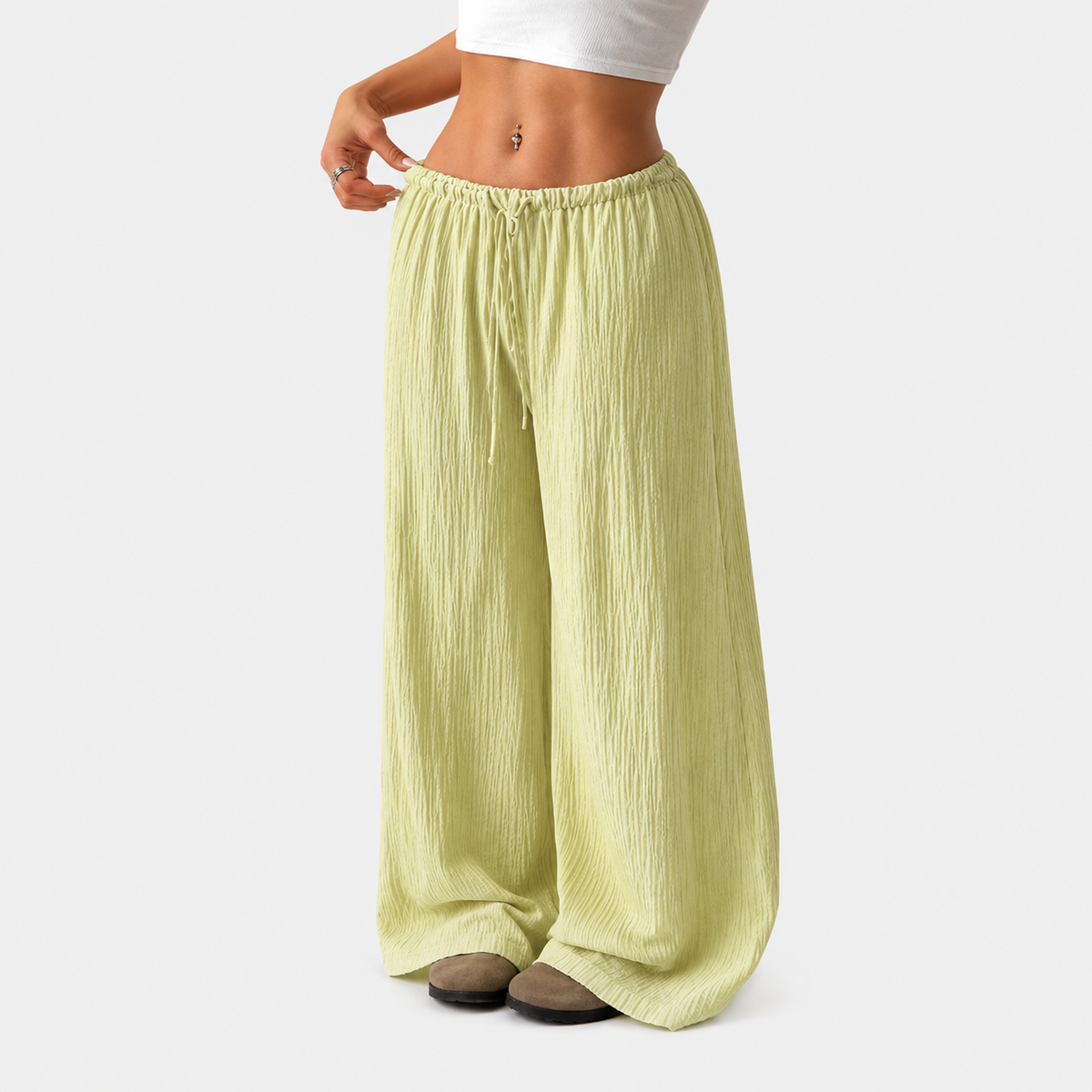 Pantaloni a Gamba Larga Freschi