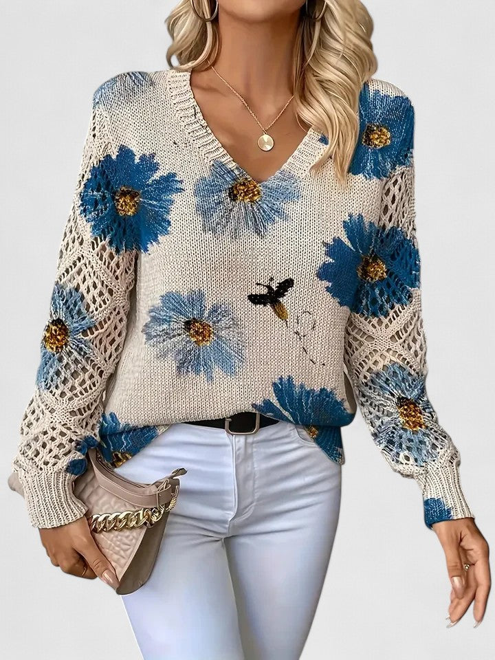 Bronwen | Maglione Floreale a Rete