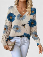 Bronwen | Maglione Floreale a Rete